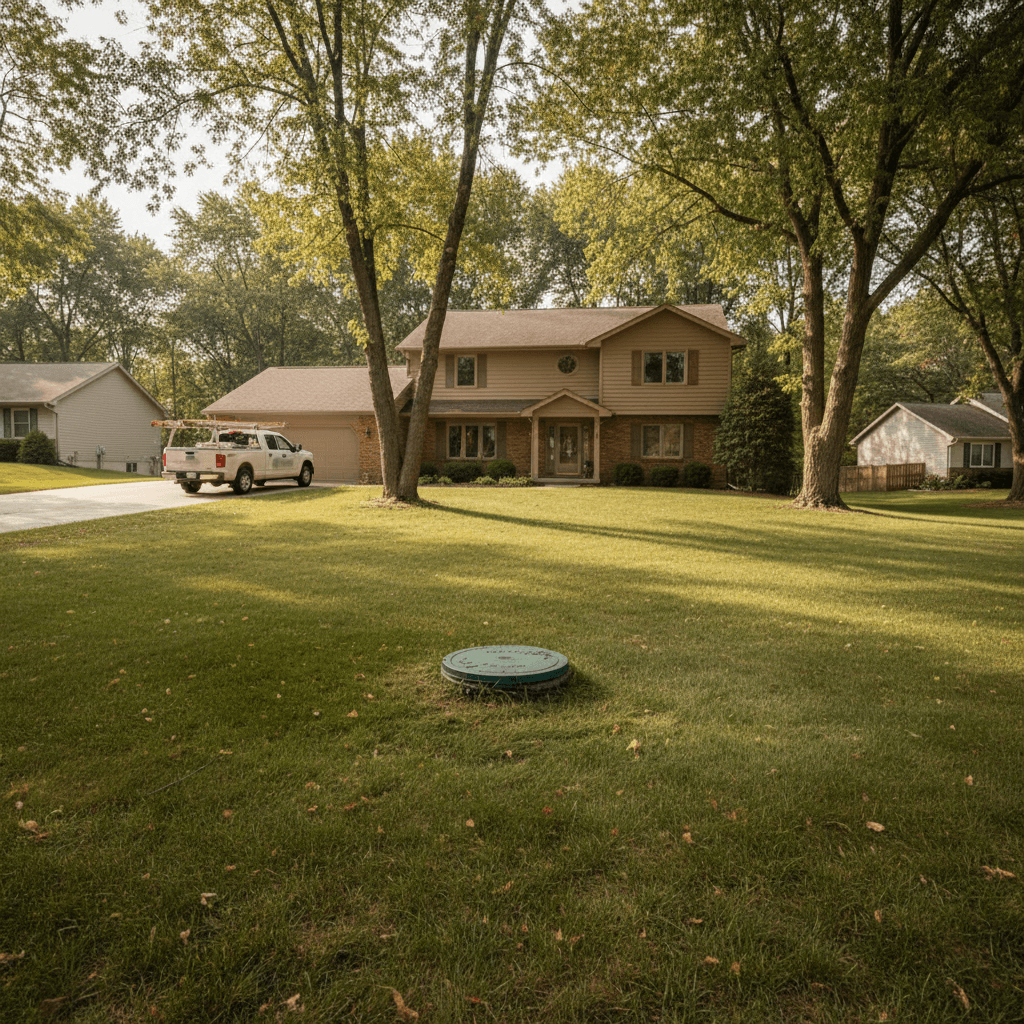 Septic inspection service in Hartland residential area
