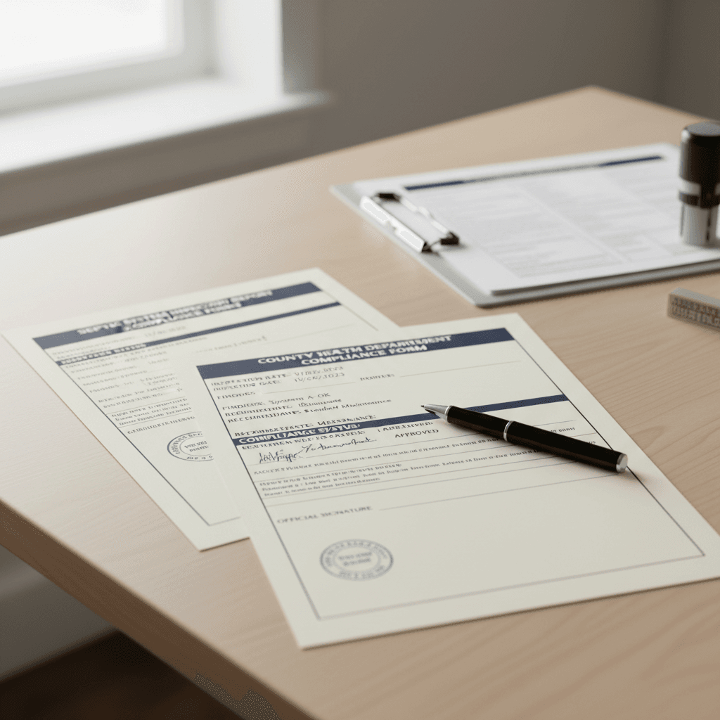 County septic inspection compliance documentation