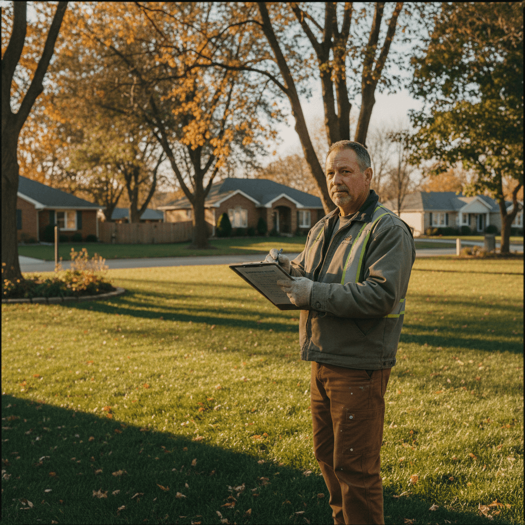 Inspector documenting septic evaluation findings